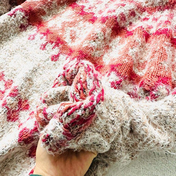 Altar'd State Christmas Red and Cream Knit Sweater - Picture 3 of 5